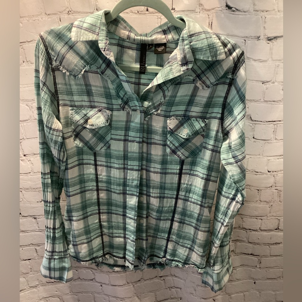 RU Cowgirl Western Plaid Button Up